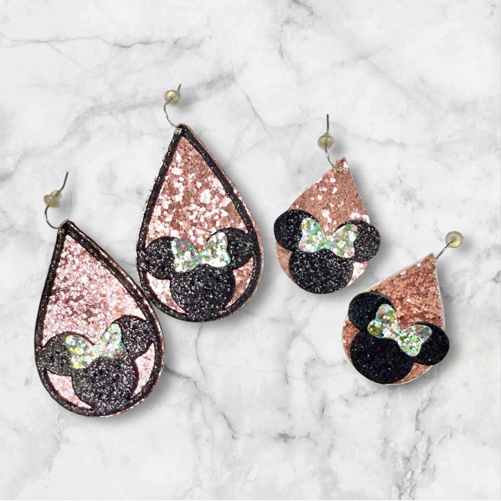 Disney Minnie Mouse Dangle Earrings Set- Mommy & Me Lightweight